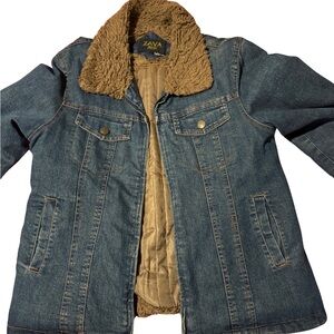 Zara Blue Jean Jacket with Tan Lining